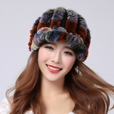 新款 皮草帽子 獭兔帽子女士獭兔毛编织秋冬季保暖鸭舌帽特价包邮