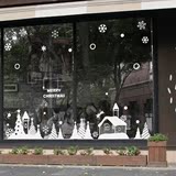 包邮圣诞节圣诞树圣诞雪花小屋装饰品店铺橱窗玻璃墙贴纸贴画贴花
