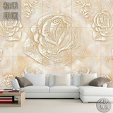 3d立体欧式墙布客厅卧壁纸大型壁画沙发简约无缝玫瑰花电视背景墙