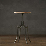 美式铁艺做旧吧椅实木咖啡厅桌　简约高脚凳子吧台椅酒吧桌椅包邮