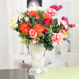 6叉新菊玫瑰 家居客厅餐桌装饰花 假花单支仿真花束塑料花批发