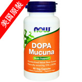 现货 美国Now Foods Dopa Mucuna左旋多巴/多巴胺 90粒