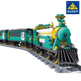 电动火车系列 轨道列车蒸汽车模型 男孩儿童益智拼装积木玩具