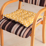 糖果色双面圆点方形保暖座垫 办公室椅垫子 绑带坐垫 餐凳垫