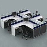办公家具办公桌椅组合现代屏风办公桌4人职员转角员工桌卡位桌椅
