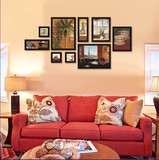 欧洲风情 装饰画有框画打折 沙发背景墙风景 欧式客厅组合画照片