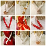 新娘红色蕾丝手套 韩式袖套婚纱礼服礼仪手套配件夏长款手套包邮