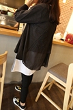 韩国进口东大门女装代购2016春夏纯色拼接蕾丝扇形针织开衫防晒衫