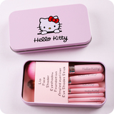 hello kitty化妆刷7件套装腮红刷铁盒彩妆工具刷子粉刷唇刷 包邮