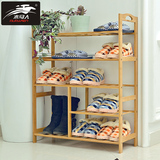 木马人 多层实木鞋架子 简易鞋柜收纳置物架层架 多功能架子