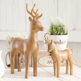 北欧风格创意可爱母子鹿摆件圣诞节礼物家居客厅电视柜装饰品摆设