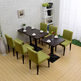 特价西餐厅咖啡厅桌椅甜品奶茶店桌椅组合茶餐厅快餐店果绿纺木椅