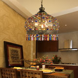 迪顿 波西米亚吊灯地中海卧室餐厅彩色灯具 东南亚复古漫咖啡灯饰