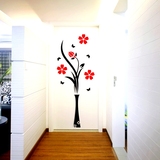 贴画温馨花瓶亚克力3d立体墙贴纸房间玄关过道客厅背景墙壁装饰品