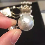 德国代购Dior迪奥 15新款一圈水钻装饰大小珍珠拼接耳钉 两用耳钉