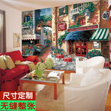 定制壁画壁纸墙纸欧式油画街景抽象艺术电视沙发卧室背景3D立体