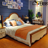 家具地中海风格床1.8米1.5实木床双人床婚床韩式田园床储物高箱床
