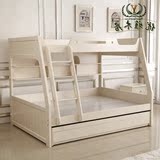 儿童床双层母子床韩式田园高低床子母床成人上下床实木拖床组合床