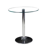 钢化玻璃圆台接待台 直径80公分圆桌 商业洽谈桌简约现代 透明色