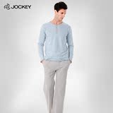 Jockey男士家居服套装秋季睡衣长袖长裤 精梳棉 柔软舒适