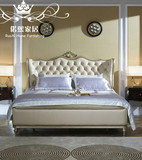 欧式公主床白色雕花实木床田园双人床仿古软靠法式床婚床1.8特价