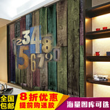 特价定制大型壁画 字母木板pvc墙纸壁纸 个性图案背景墙客厅C594
