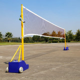 羽毛球架气排球网架二合一 标准羽毛球网架 移动式可升降网柱包邮