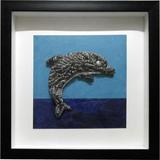 创意贝壳工艺画海豚 客厅餐厅立体浮雕挂画 个性地中海风格装饰画