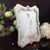 10寸欧式摆台相架照片定制做白色镶钻个性创意结婚纱相框热卖包邮