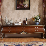 美式电视柜实木橡木贴木皮欧式新古典地柜装饰柜奢华后现代家具