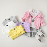 春夏女童薄外套女宝宝针织开衫婴儿娃娃衫空调衫毛衣0-1-2-3-4岁