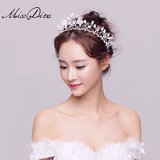 MissDiva荛萱 韩式新娘皇冠头饰水晶珠发箍发饰  纯手工婚纱配饰