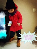 韩国专柜原单男童女童年货加厚红色羽绒棉衣棉服
