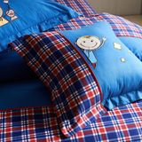 专柜韩式贴布绣儿童床上用品全棉女孩男孩可爱卡通四件套床单床品