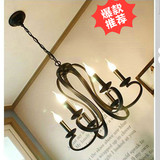 新款美式铁艺蜡烛吊灯欧式复古客厅卧室餐厅书房简约地中海灯具