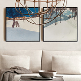 现代客厅装饰画北欧风格创意挂画餐厅卧室配电箱壁画复古油画雪景