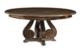 美式实木圆桌餐厅餐桌法式乡村餐桌椅组合仿古复古做旧北欧家具