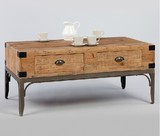 美式复古LOFT铁艺实木茶几 客厅沙发茶桌咖啡桌 做旧工业风格茶桌