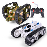 模型玩具 一键翻转遥控变形坦克车 灯光音乐可充电 儿童遥控玩具