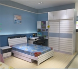 儿童床青少年卧室家具四件套组合儿童家具套房1.6米超大推拉门柜