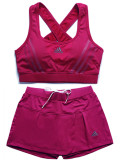 新款夏季女子运动套装背心配裙裤网球套装羽毛球套装瑜珈表演服