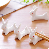 可爱小兔陶瓷筷子架 厨房餐桌筷子托 筷枕 筷座远离桌面细菌