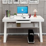 Z型简约白色实木桌电脑桌松木书桌家用台式桌学习桌写字台办公桌