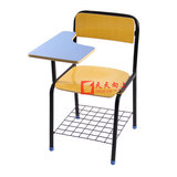 木制培训椅带写字板 单人课桌椅活动桌板会议椅学生书写椅带书篮