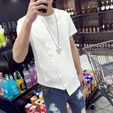2016韩版男士加大码短袖T恤青少年个性潮牌体恤夏天夜店时尚男装