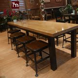 实木铁艺餐桌椅组合 星巴克咖啡厅桌椅 特价简约西餐厅桌子办公桌