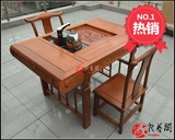 功夫茶桌茶艺桌 实木桌椅组合 仿古雕刻家具 泡茶桌办公室会客桌