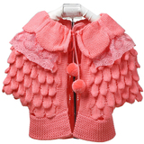 2015女童女宝宝儿童装马甲坎肩蝙蝠衫毛衣开衫针织衫披肩秋装斗篷