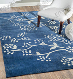 蓝色地中海欧式宜家地毯客厅茶几沙发地毯卧室床边手工地毯定制