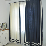 小香风  简约美式地中海风格棉麻风格美式客厅定制纯色窗帘布料